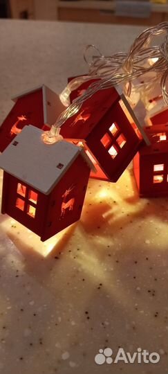 Новогодняя гирлянда домики