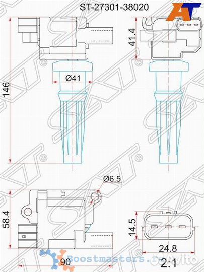 Катушка зажигания SAT ST-27301-38020