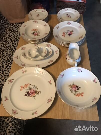 Сервиз столовый Чехословакия Мейсенский букет
