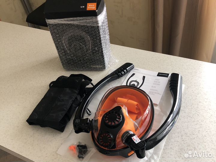 Маска полнолицевая для снорклинга twobas