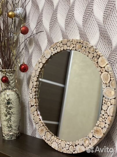Зеркало круглое можжевельник