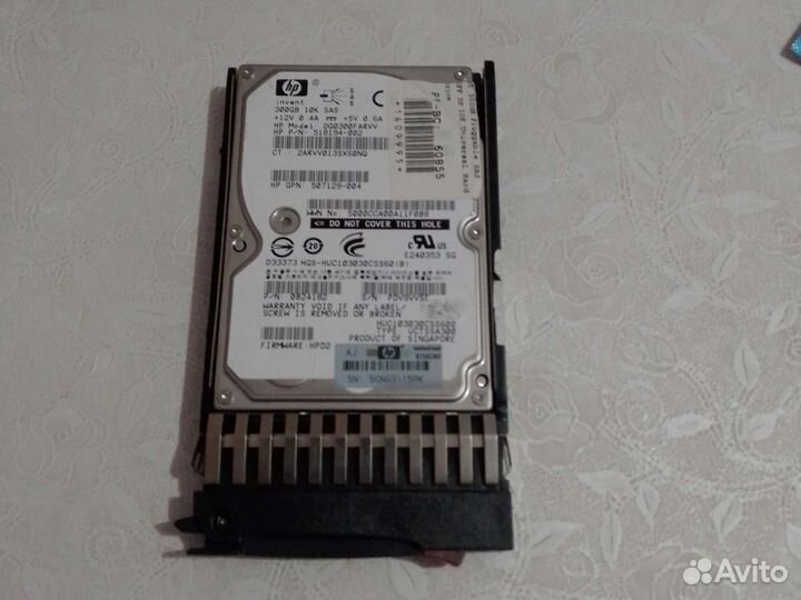 HDD для сервера SAS HP DG0300farvv 300GB 6G 10K