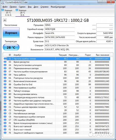 Жесткий диск для ноутбука Seagate ST1000LM035 1Тб