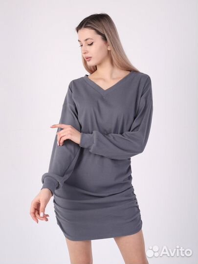 Платье в рубчик