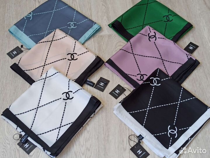 Платок Шелковый Chanel зелёный 6 расцветок