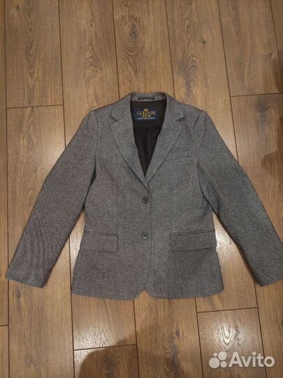 Костюм школьный двойка Gulliver серый, 158, твид