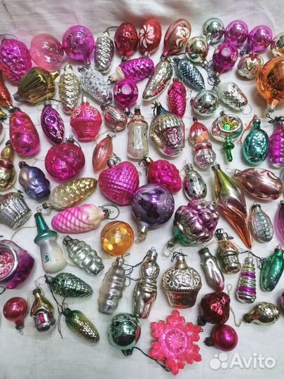 Елочные игрушки 95 штук Разные СССР Одним лотом