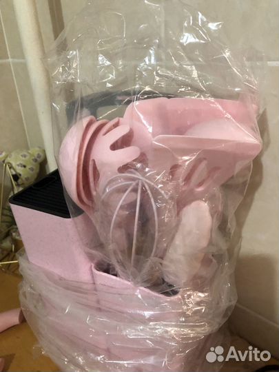 Набор ножей и силиконовых лопаток новый