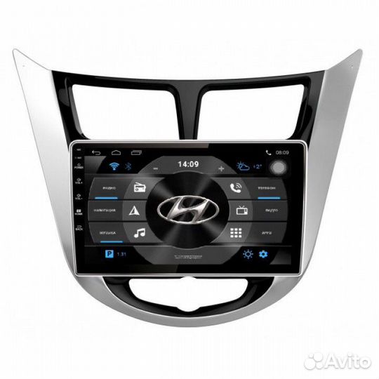 Автомагнитола Hyundai Solaris 2011-2017 экран 9 