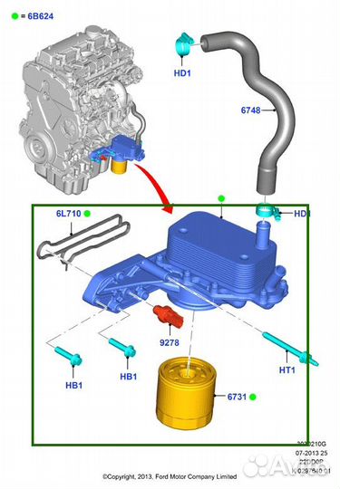 Теплообменник Ford Transit бортовой 2.2L