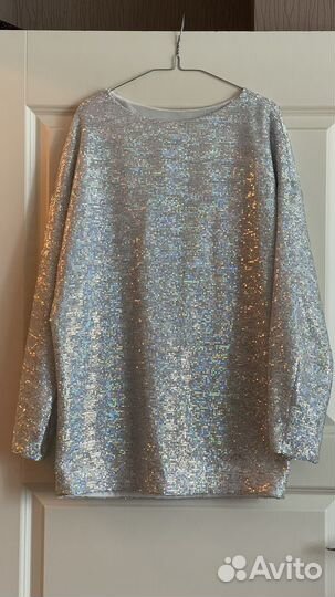 Платье мини блестящее / туника пайетки