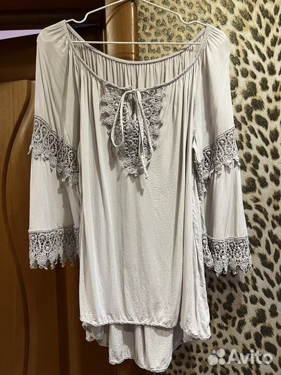 Блузка туника р 48/52 вискоза ажур