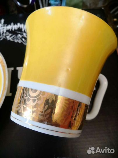 Чайная пара, бокал лфз ссср, желтая позолота