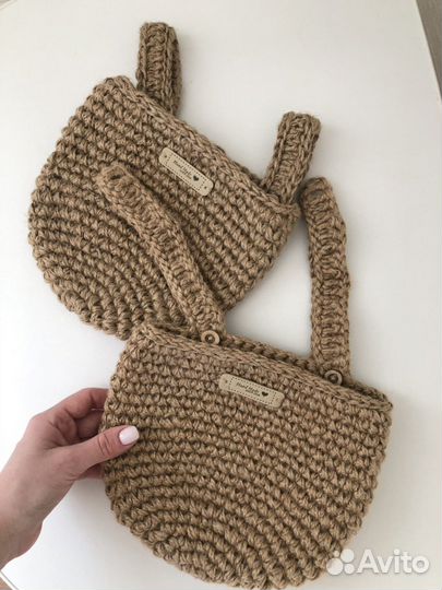 Подвесные органайзеры корзины из джута