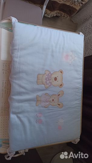Бортики в кроватку двухсторонние+ балдахин