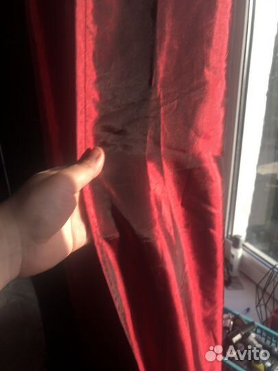 Шторы длинные виннокрасные