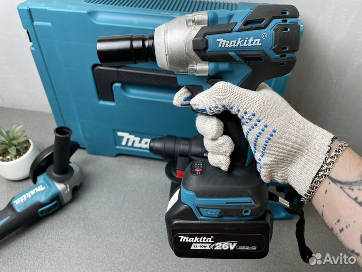 Набор Makita 3в1 ушм, перфоратор, гайковерт