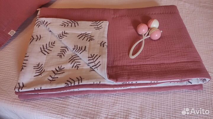 Муслиновый плед с льняным утеплителем