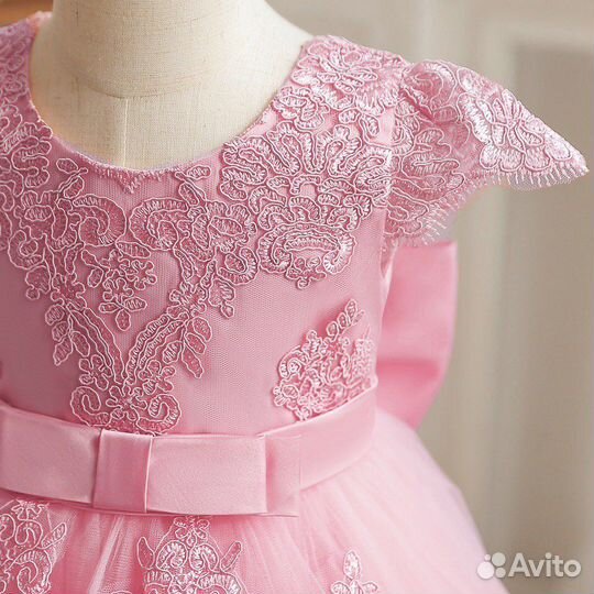 Пышное нарядное платье розовое для девочки 110 116
