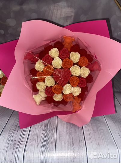 Шоколадный букет с мишками