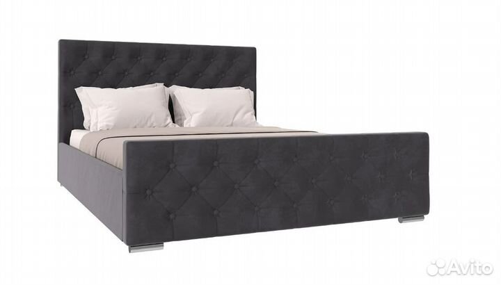 Кровать Мишель велюр серый