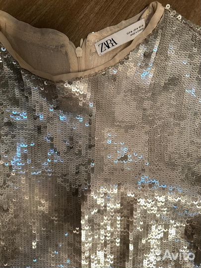 Платье с паетками zara