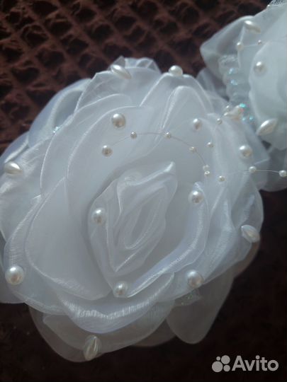 Банты для волос белые