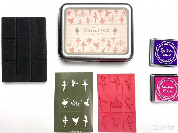 Набор штампов в коробочке с краской