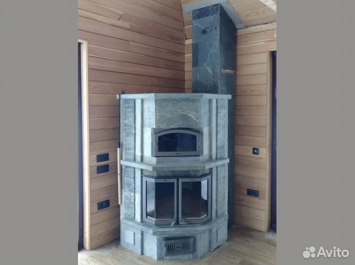 Камин полностью из натурального камня