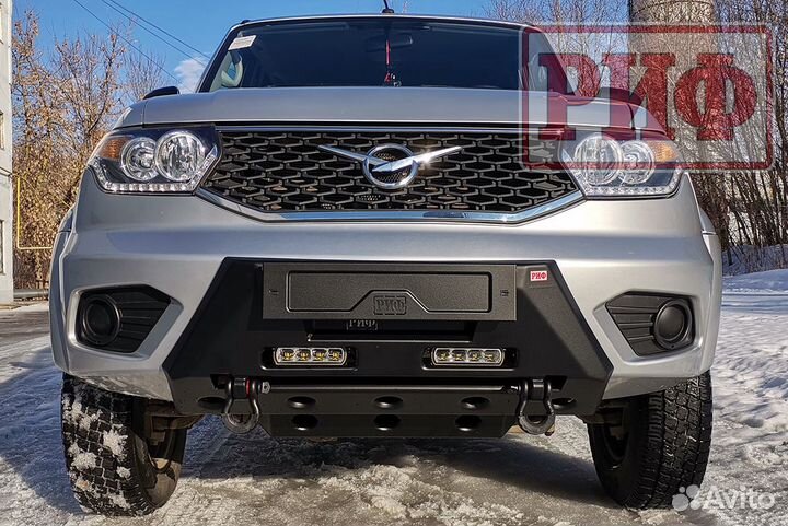 Бампер защита штатного бампера риф для УАЗ Патриот