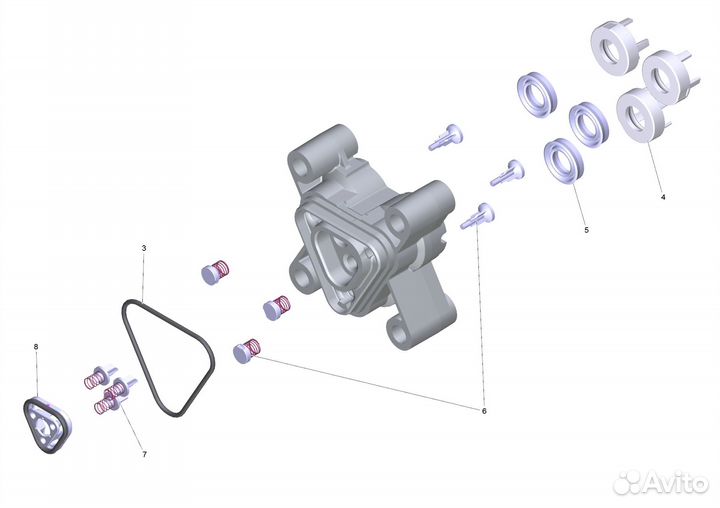 Комплект запасных частей помпы Alu FC RIC, K3-K5