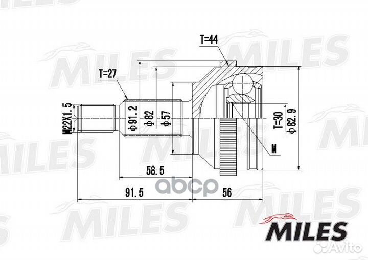 Шрус наружный ford mondeo 1.6-2.0 93-00 (с ABS)