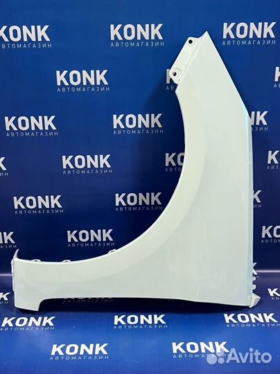 Левое белое крыло без пов. на Солярис 2010-2017