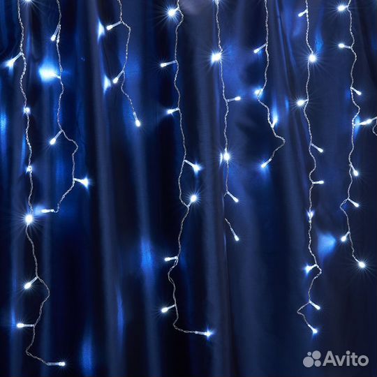 Гирлянда уличная бахрома 5,3м синий CL23 32350