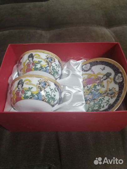 Чайная пара фарфор. Подставка для торта