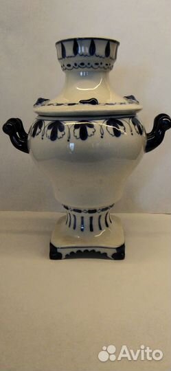 Фарфоровый самовар гжель. СССР 1970-е гг