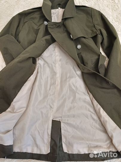 Плащ тренч хаки, Куртка Button Blue, Дубленка, р 1