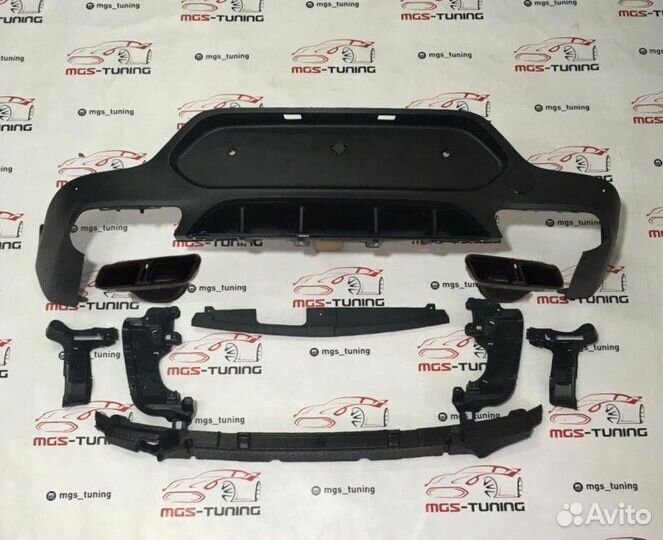 Диффузор + хром насадками Mercedes GLC-Coupe 63s