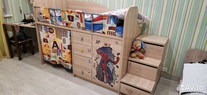 Детская кровать чердак домик