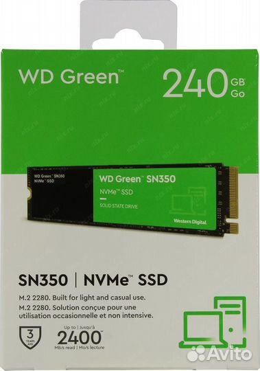 240 гб Внутренний SSD диск Western Digital Green S