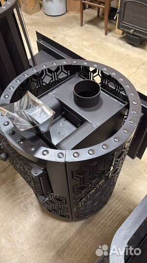 Печь для бани из нержавейки с закрытой каменкой