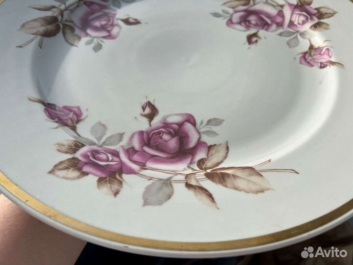 Блюдо тарелка Дулево 35 см фарфор цветы блюдо СССР
