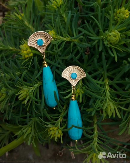 Бирюзовые серьги 
