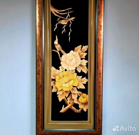 Винтажное большое Китайское панно