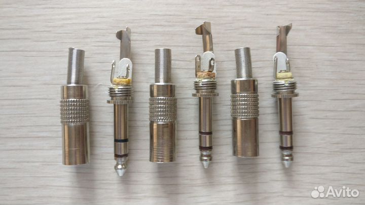 Джек, Jack 6.3 mm (M), стерео, металл, штекер и др