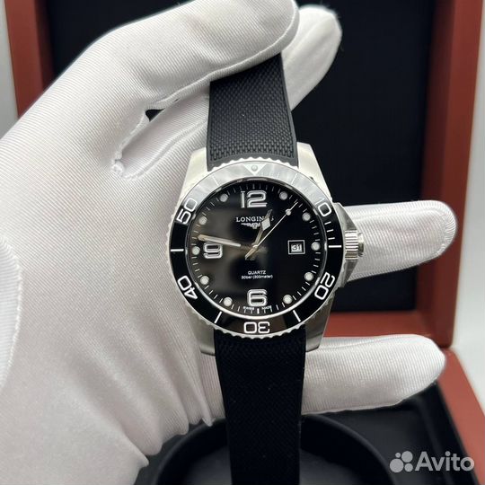 Мужские кварцевые часы Longines черные