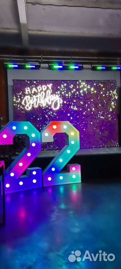 Аренда цифр с лампочками на мероприятие