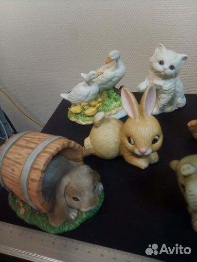 Фарфоровые статуэтки животных и птиц