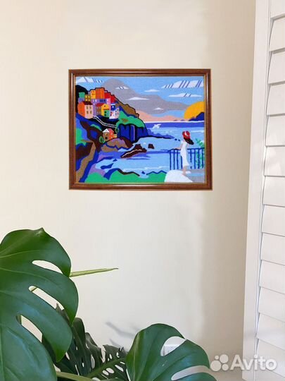 Картина Ривьера в технике ковровая вышивка