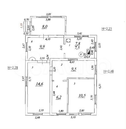 Дом 58,2 м² на участке 3,8 сот.
